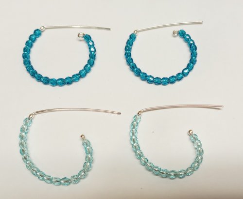 Judy Larson's Easy Beaded Post Hoop Earrings - , Contemporary Wire Jewelry, Beads, easy beaded post hoop earrings